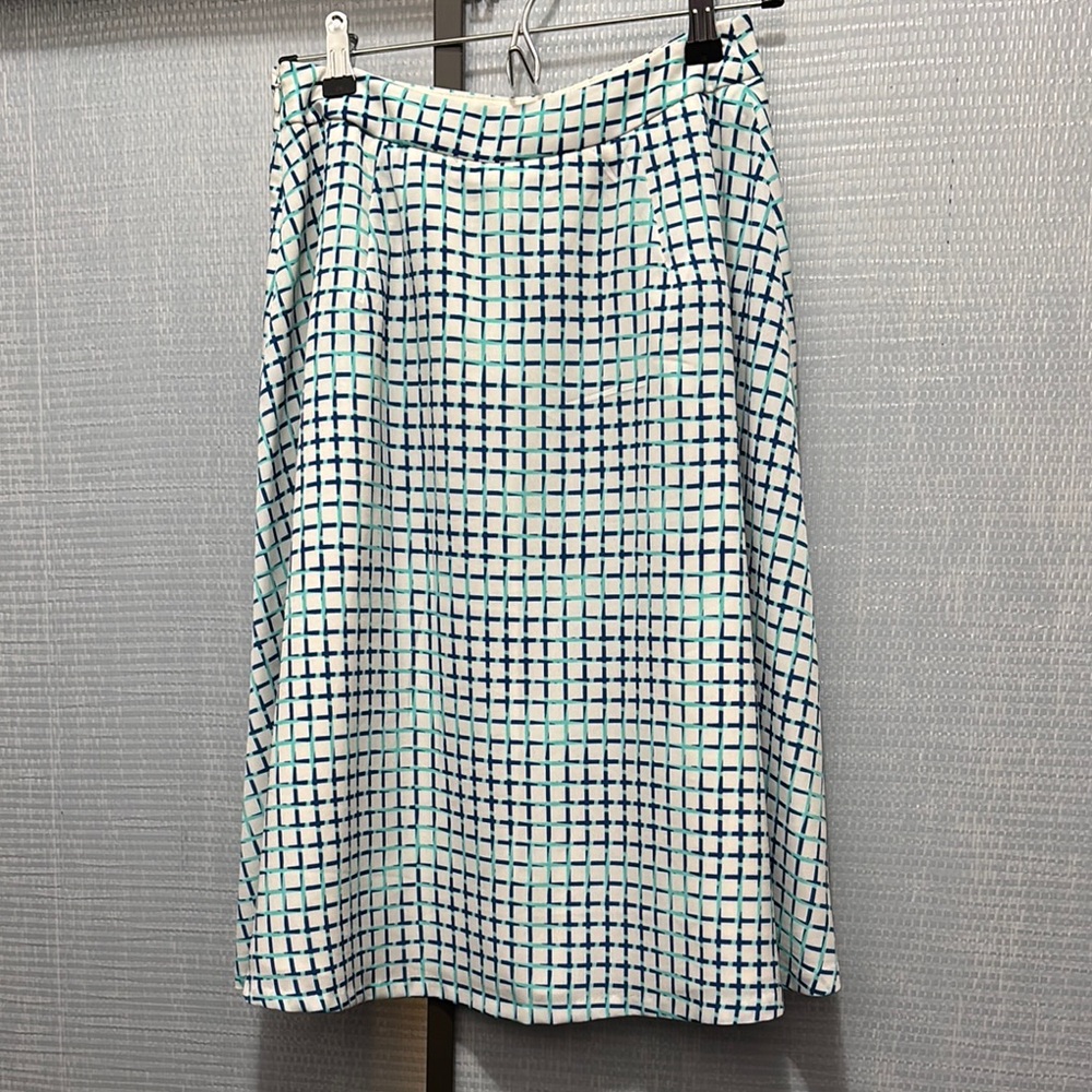 Stylish Blue and White Checkered Skirt